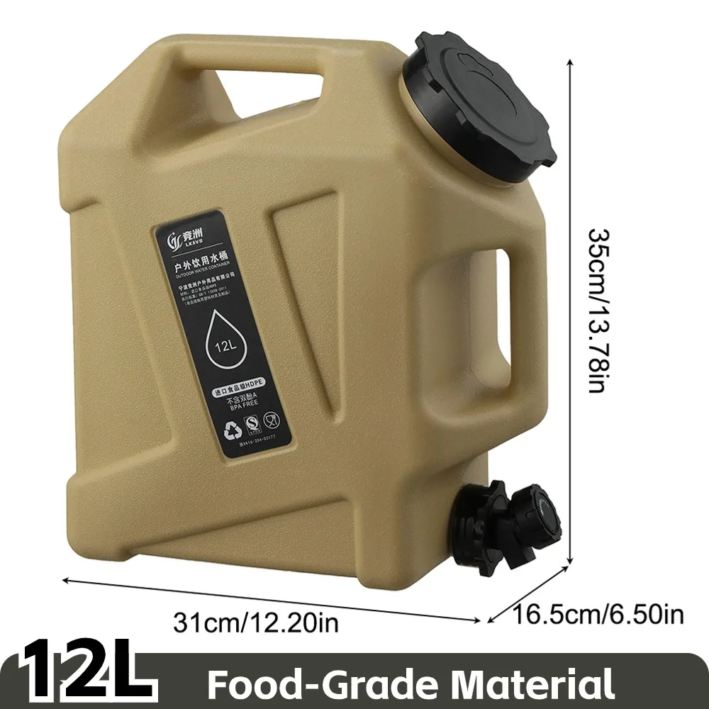 Cubo de agua portátil de gran capacidad para exteriores, contenedor de bolsa de agua para acampar con grifo, tanque de agua de conducción para Picnic y senderismo, 10-25L