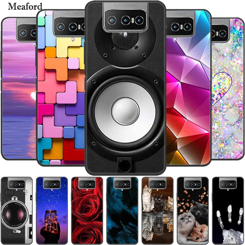 Luxury Case For Asus Zenfone 7 ZS670KS Soft Silicone TPU Phone Back Cover for Asus Zenfone7 Funda Wolf Cartoon etui Bumper Coque