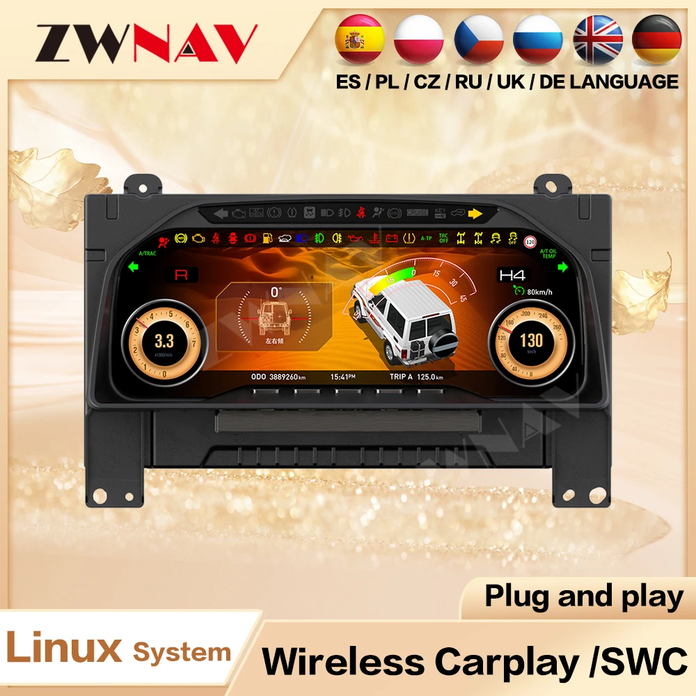 ZWNAV Carplay For Toyota LC70 LC71 LC76 LC78 LC79 2007- 2024 RHD LHD Digital LCD Dashboard Car Radio Head Unit Multimedia