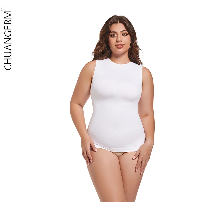 

CHUANGERM Seamless Shapewear Tank Tops for Women Tummy Control Compression Vest