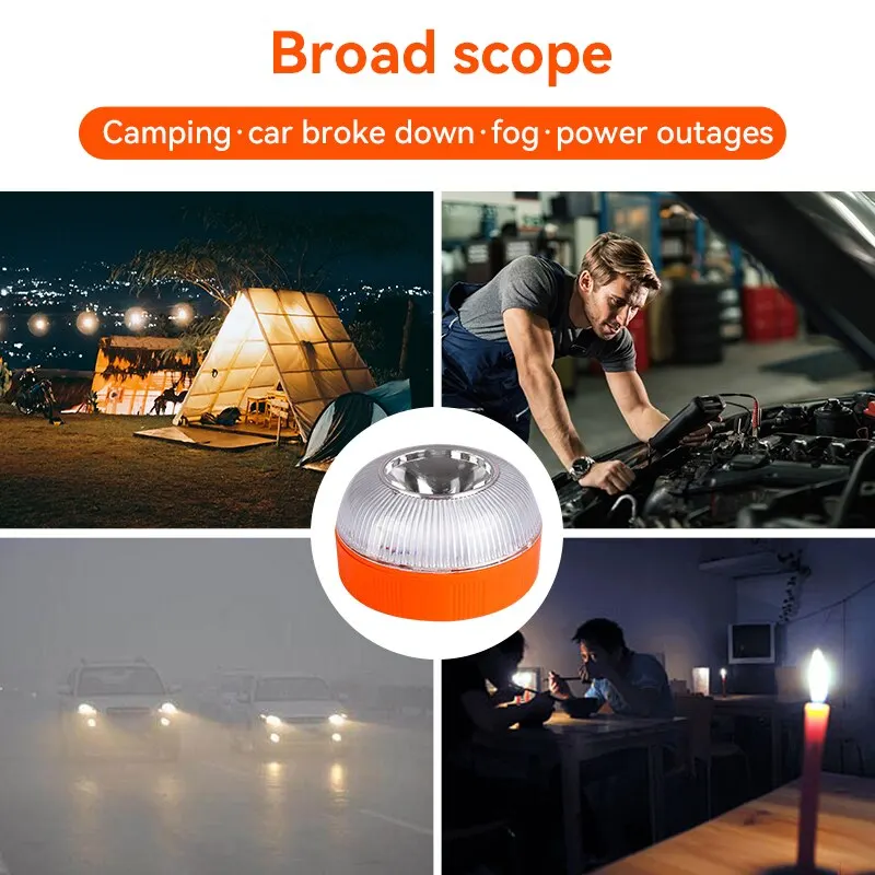 Rechargeable Car Emergency Light V16 Flashlight Road Accident And Waterproof Warning Repair Lamp Safety Accessory