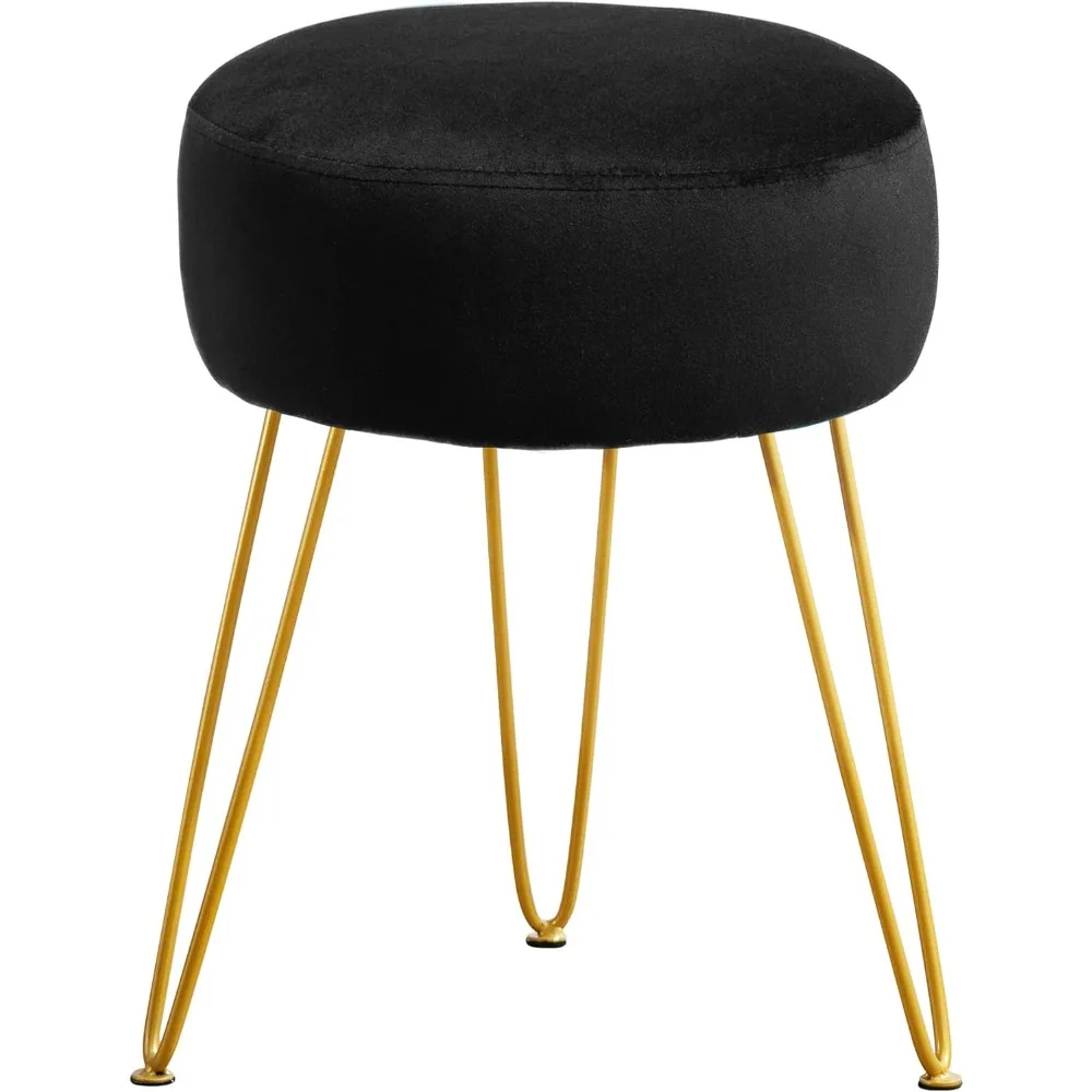 

Vanity Stools for Makeup Room, Round Ottoman Foot Stool, Velvet Footrest Vanity Chair for Bathroom Vanity, Bedroom, Living Room