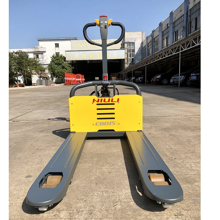 NIULI Handling Forklift Lithium powered Hydraulic Pallet Jack 1.5t 1500kg Capacity Li-ion Motorized Full Electric Pallet Truck