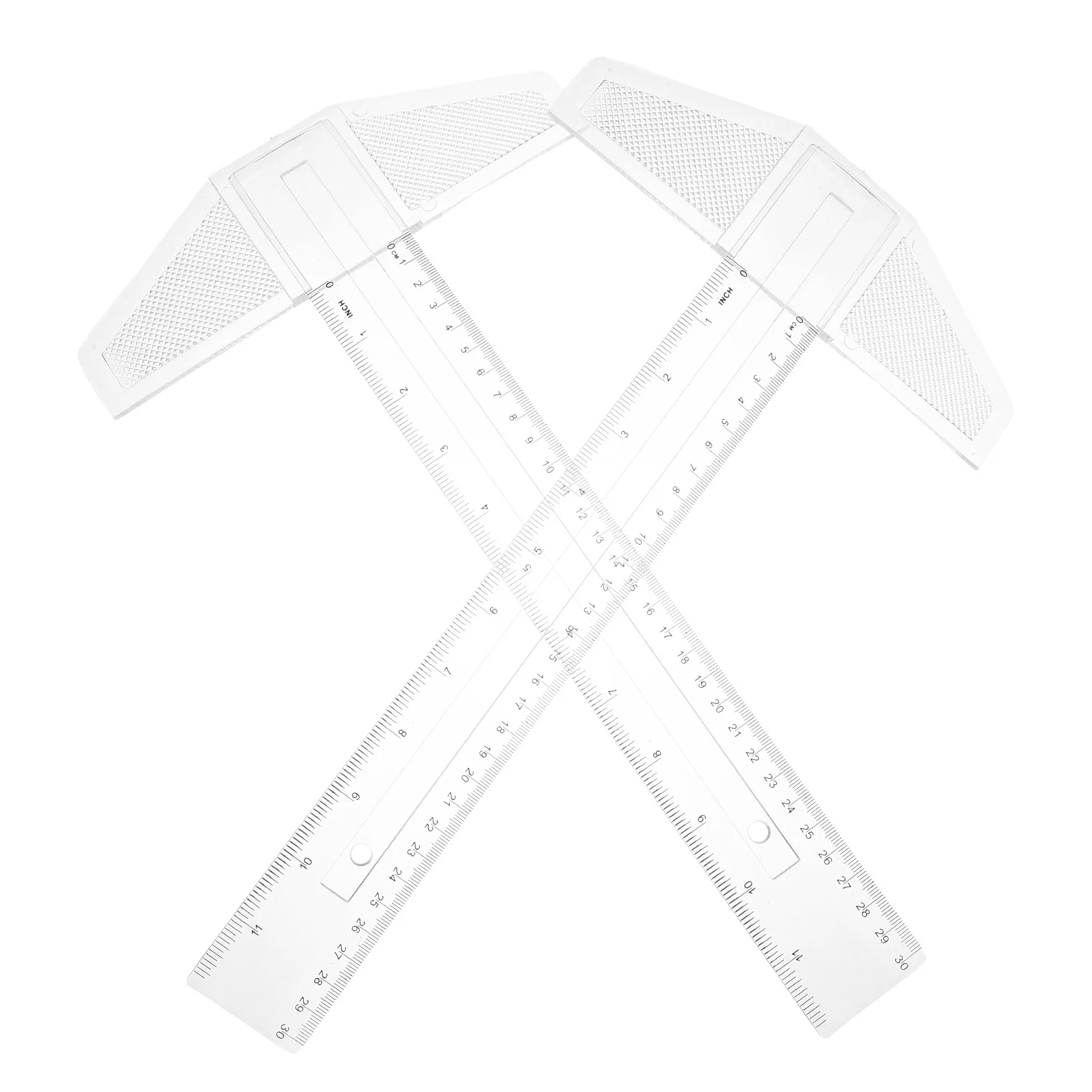 2pcs Ruler 30Cm Double Scale Measuring Tool For Drafting Drawing Architecture Transparent T Shaped Ruler Engineering