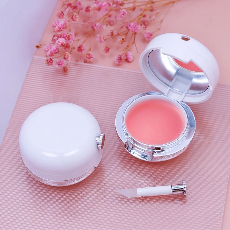 13ml Lip Scrub Jar Lip Film Bottle With Silicone Brush Pocket Mirror Lip Protector Sample Container With Mirror Portable Travel