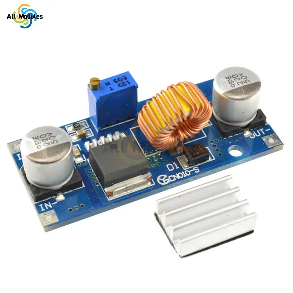 XL4015 5A Lithium Charger Board Adjustable Constant Current Constant Voltage Step-Down Charging Board XL4015 Converter Radiator