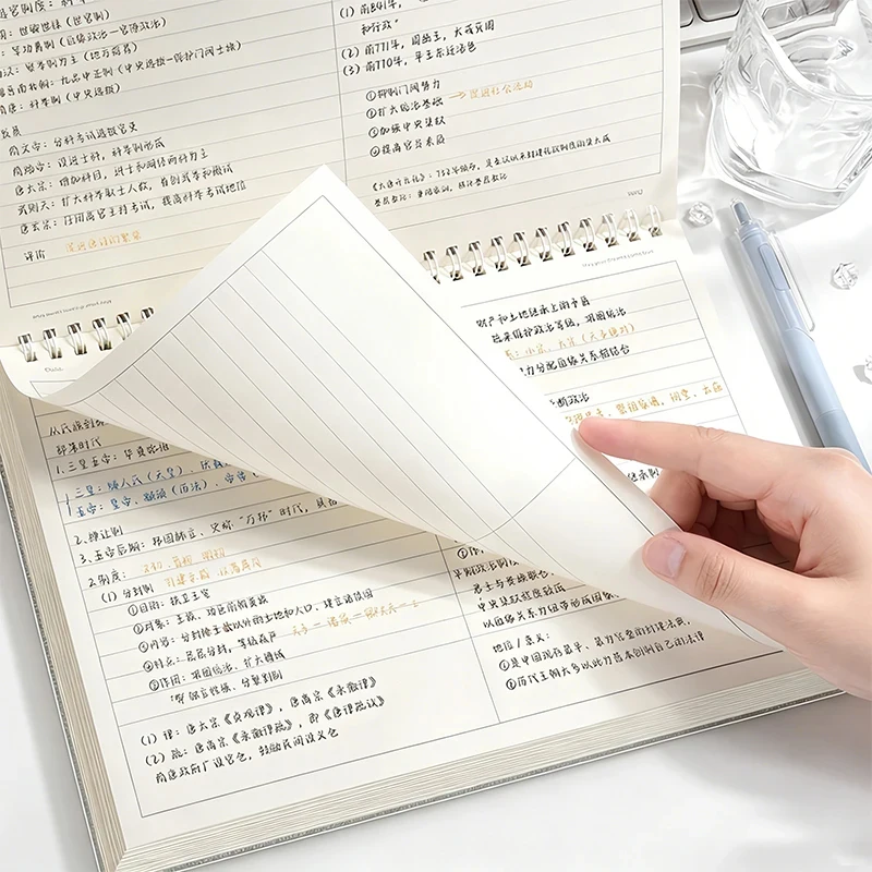 B5 Spiral multifunctional notebook grid/Horizontal lines separate the thick paper roll notepad，Suitable for planners and student