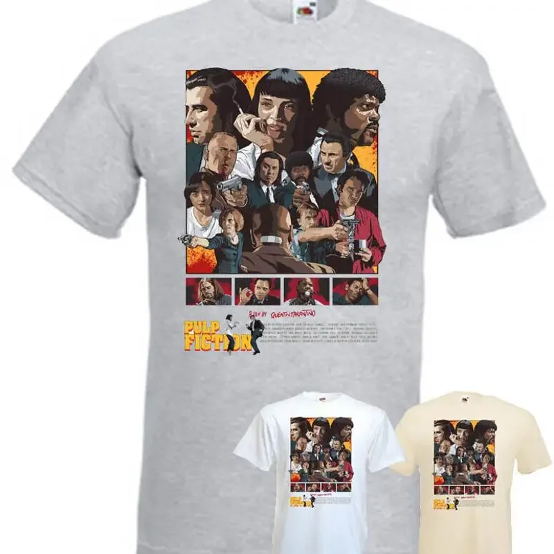 Pulp Fiction v30 T shirt Quentin Tarantino white grey natural all sizes S 5XL