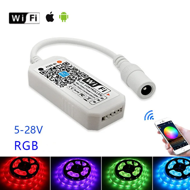 Magic Home WIFI tira de LED controlador remoto RGB aplicación remota 12V 24V Android IOS aplicación Alexa Google para tira de luz Led RGB