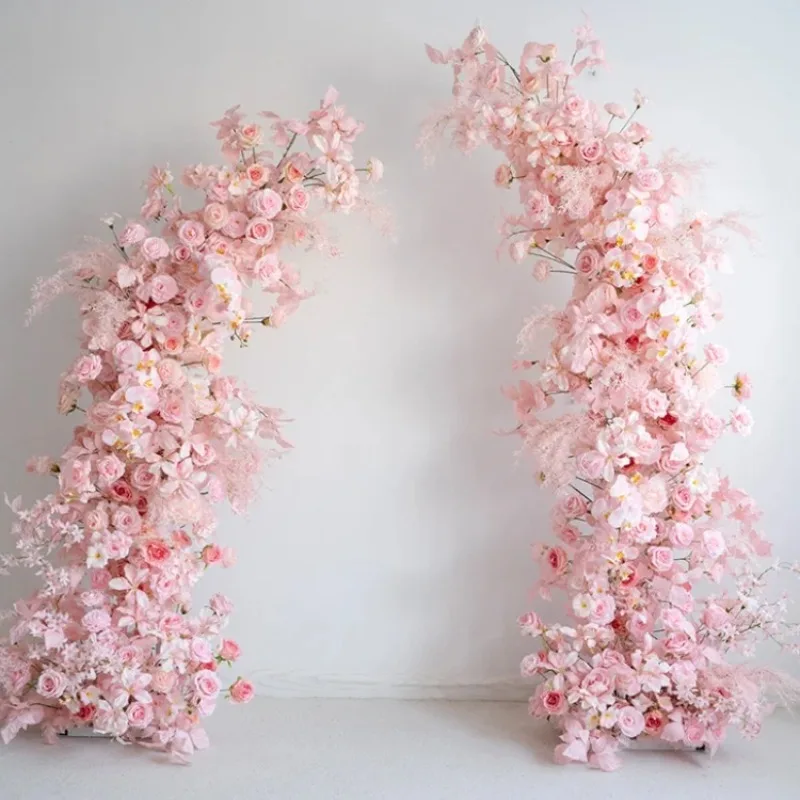 Wedding Decoration Supplies Arch Romantic Pink Modular Arch Flower Arrangement For Wedding