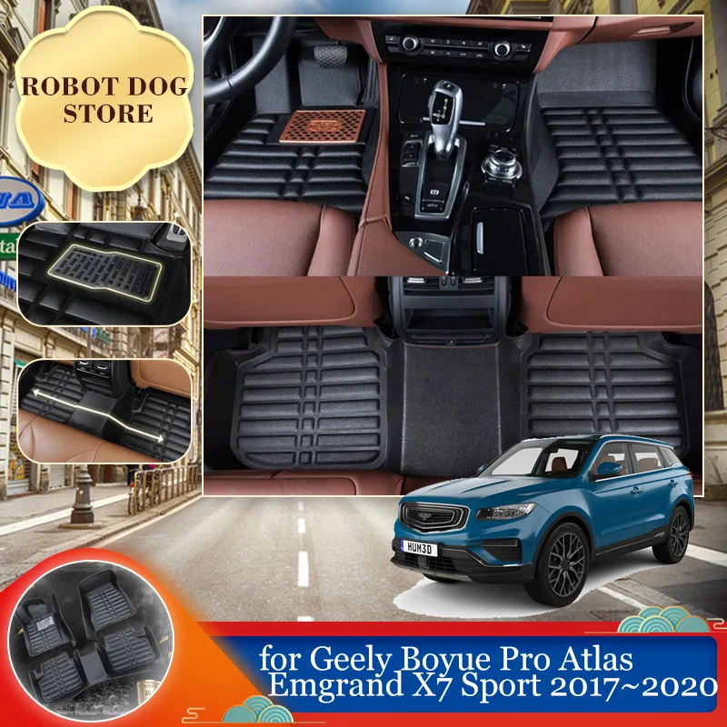 

Leather Floor Mat for Geely Boyue Pro NL-3 Atlas Emgrand X7 Sport 2017~2020 Foot Liner Waterproof Carpet Pad Custom Accessories