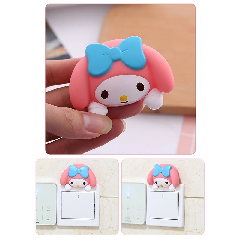 Hello Kitty Switch Sticker Creative Home Bedroom Cute Switch Sticker Wall Socket Cover Plate Decorative Sticker Protective Cover