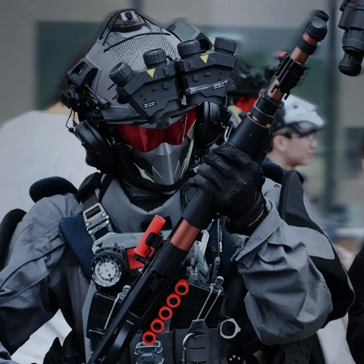 Airsoft Tactical Helmet Set with Headset GPNVG18 Non-Function Night Vision Mask Signal Light for Delta Operation Game Cosplay
