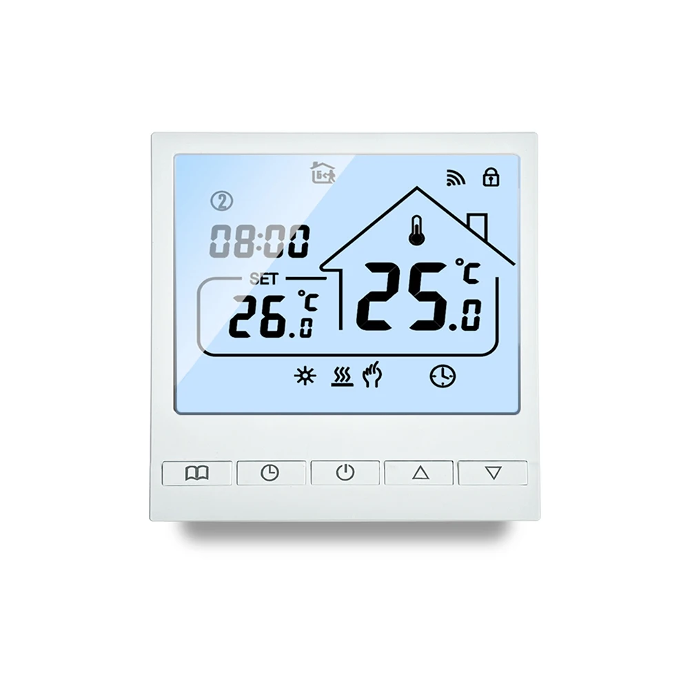 ترموستات موفر للطاقة للتحكم عن بعد في التدفئة 86 * 86 * 37 مم سخان أرضي قابل للبرمجة تكنولوجيا توفير الطاقة
