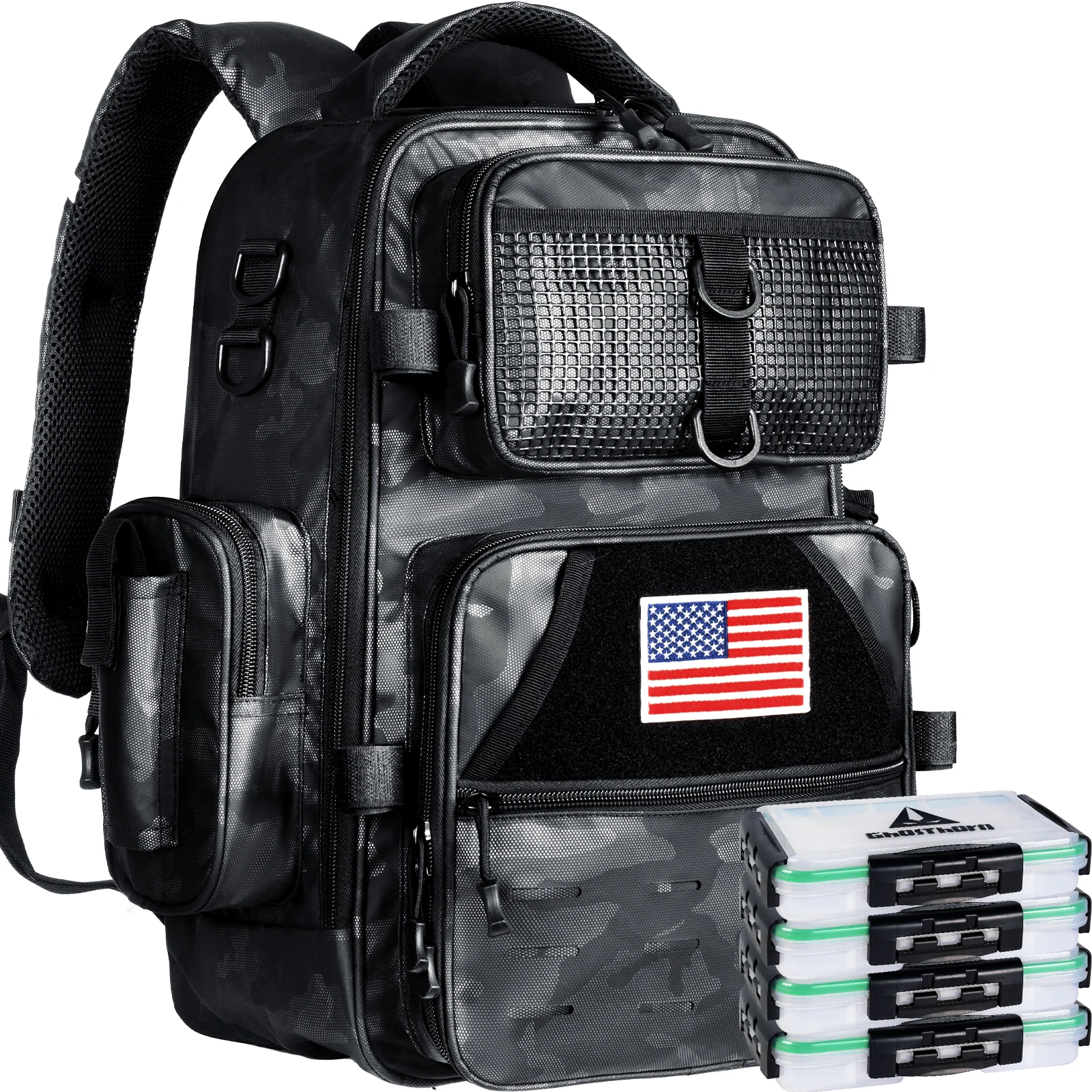 TPU-Angelgerät-Rucksack – Angelausrüstungstasche mit großem Fassungsvermögen und Schultergurten, robuster Tackle-Aufbewahrungsrucksack für Angler