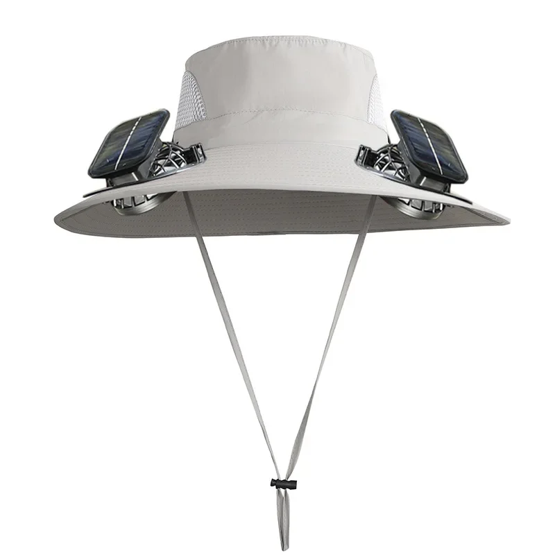 Sunscreen hat solar embedded fan rechargeable high wind power summer men's outdoor hat breathable fisherman hat women's hat
