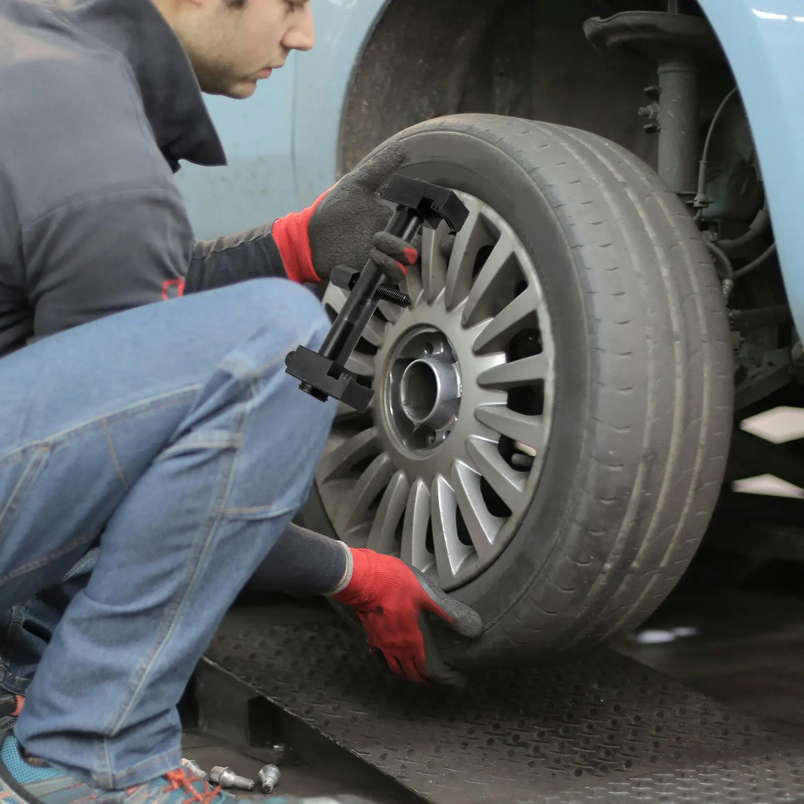 

Инструмент для снятия шкива коленчатого вала, сверхпрочная стальная конструкция, противоскользящая рукоятка, прецизионная обработка, универсальный инструмент для регулировки ГРМ для автомобилей