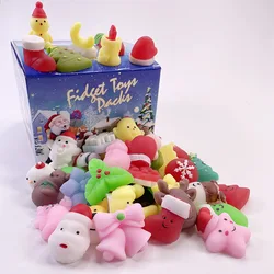 5-50Pcs Christmas Mochi Squishies Toys Kawaii Santa Claus Snowman Squeeze Stress Relief Toys New Year 2023 Christmas Gift