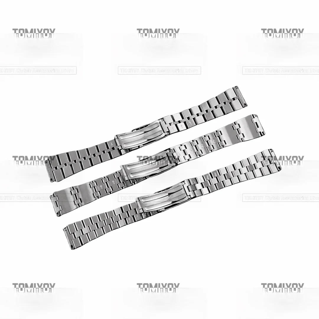 19MM Brushed All Silver Stainless Steel Watch band Strap With Fold Buckle Clasp Wrist Belt Bracelet Silver Fit For Seiko Watch