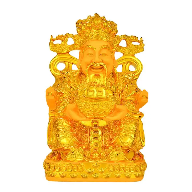 Modern Home Decor Buddha Statue Living Room Family Lucky Gold Plated Resin Crafts Office Decoration Sculpture Gift - Image 6