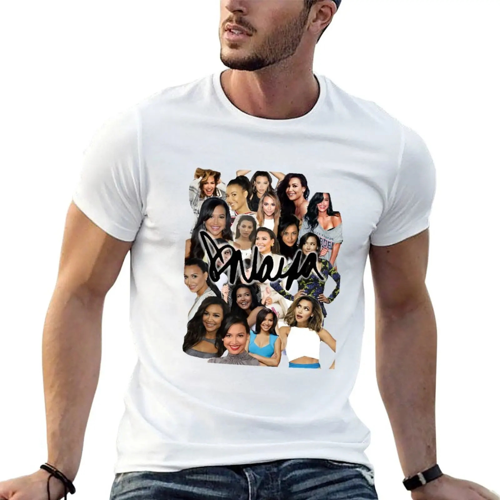 

Naya Rivera Collage T-Shirt t shirt for man man t shirt cotton high quality man t shirt heavy cotton T-Shirt