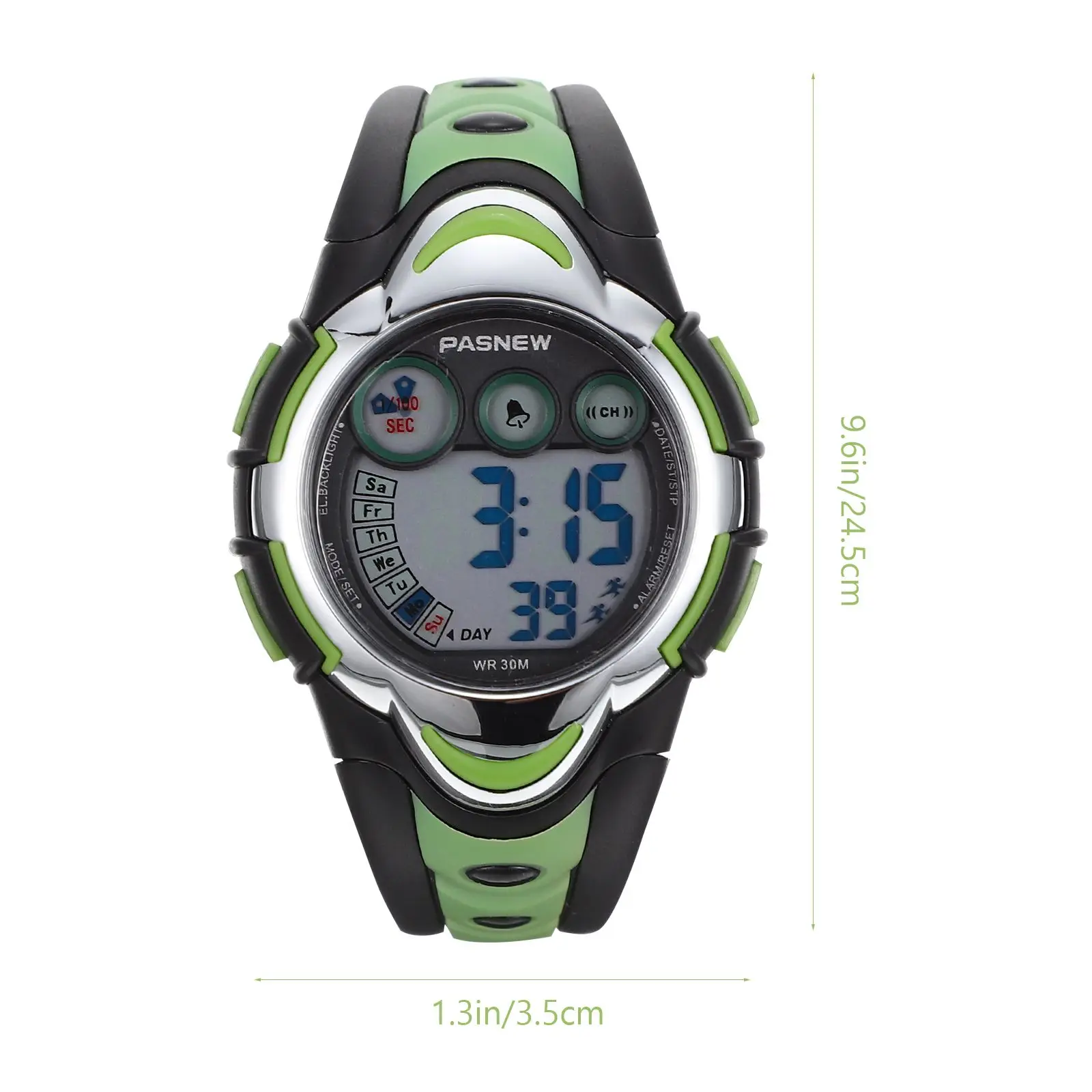 Day Display Watch Waterproof LED Digital Sports Outdoor Week Children Precise Time