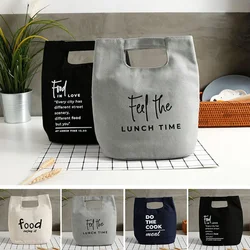 2022 Canvas Portable Lunch Bag Food Storage Bags Japanese Style Bento Box Outdoor Accessories Insulated Cold Print