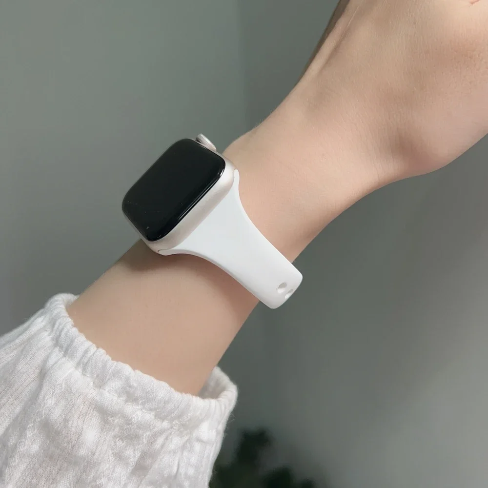 優れたシリコンストラップ Apple Watch バンド iwatch 女性薄型 10/9/8/7/6/5/4/3/2/1 38 ミリメートル 40 ミリメートル 41 ミリメートル 42 ミリメートル 44 ミリメートル 45 ミリメートル 46 ミリメートル 49 ミリメートル