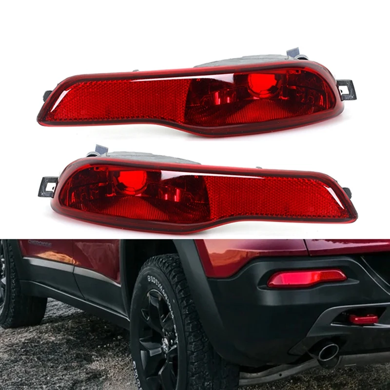 For Jeep Cherokee 2014 2015 2016 Red Reflective Rear Bumper Lights Assembly Fog Light 68102877Ac 68102876Ac