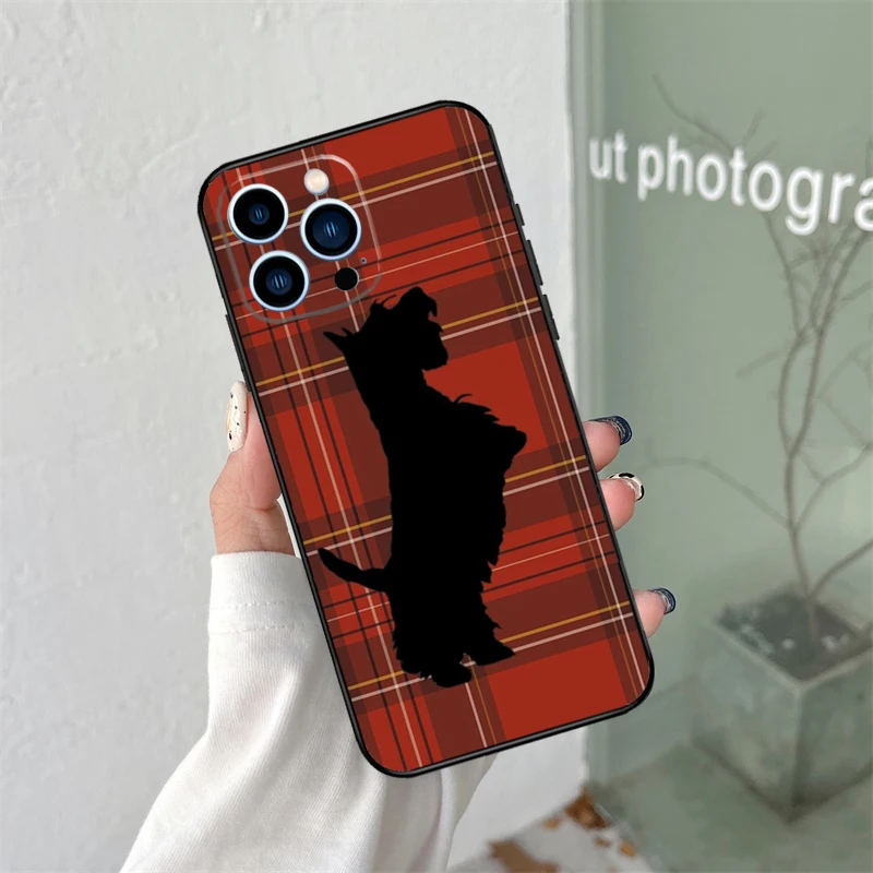 Casing ponsel anjing Terrier Skotlandia lucu untuk iPhone 16 15 14 13 12 11 Pro Max X XS Max XR Plus