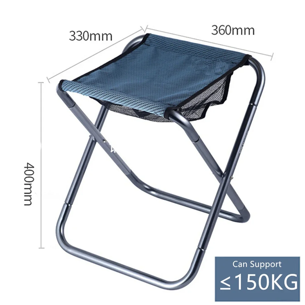 

Outdoor Folding Chair for Adult Max Load 150KG Portable Breathable Camping Fishing Stool Picnic Portable Travel Leisure Chair
