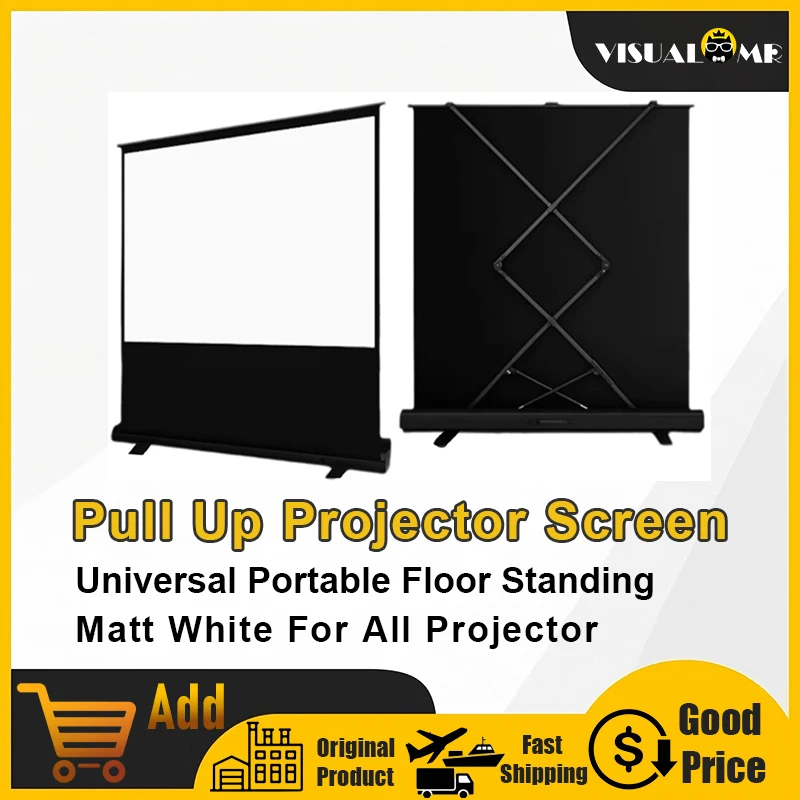 Schermo per proiettore portatile Pull Up Proiezione da 60-120 pollici con supporto 16:9 Schermo 4:3 4K 8K per Home Cinema Ufficio da campeggio all'aperto