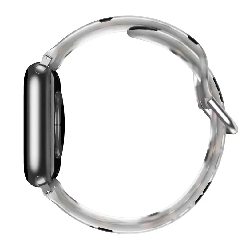 Pulseira de silicone transparente para apple watch, impressão floral, 44mm, 45mm, 49mm, iwatch série 8, 7, 6, 5, se, 9, ultra2