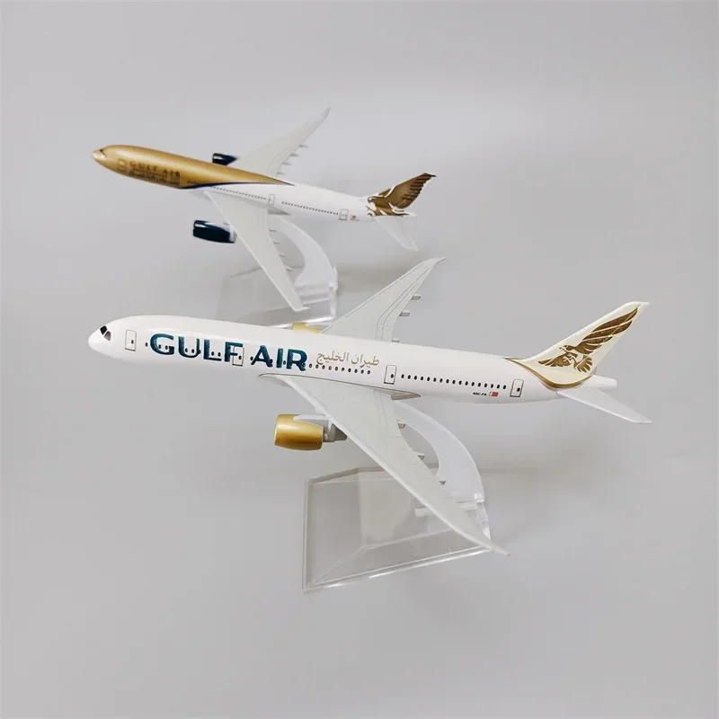 16cm Bahrain Airways GULF Air Airbus A330 / Boeing B787 Airlines Alloy Metal Diecast Airplane Model Plane Aircraft with Holder