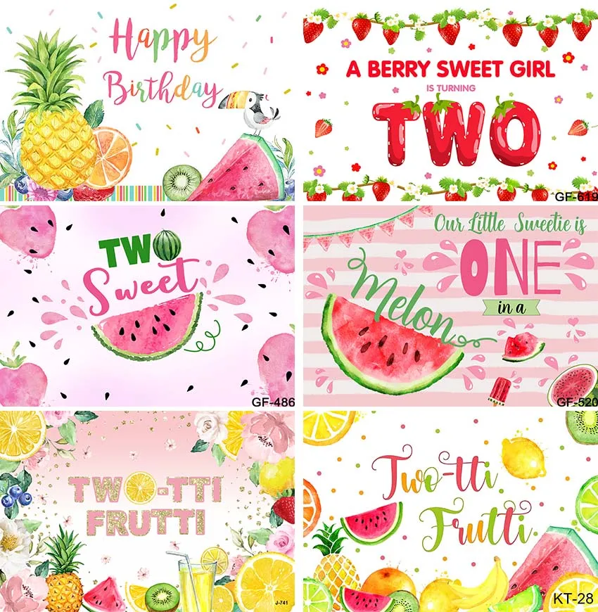 

Twotti Frutti Backdrop for Tropical Fruit Birthday Party Photography Background Watermelon Pineapple Baby Shower Photo Studio