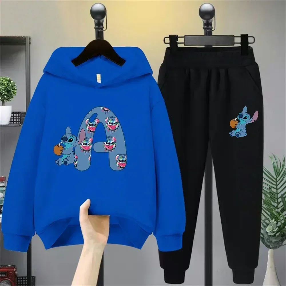 

Lilo And Stitch Hoodie Set Birthday Lucky Letters Children's Clothing Girls And Boys Harajuku Pattern Hoodie Baby Casual