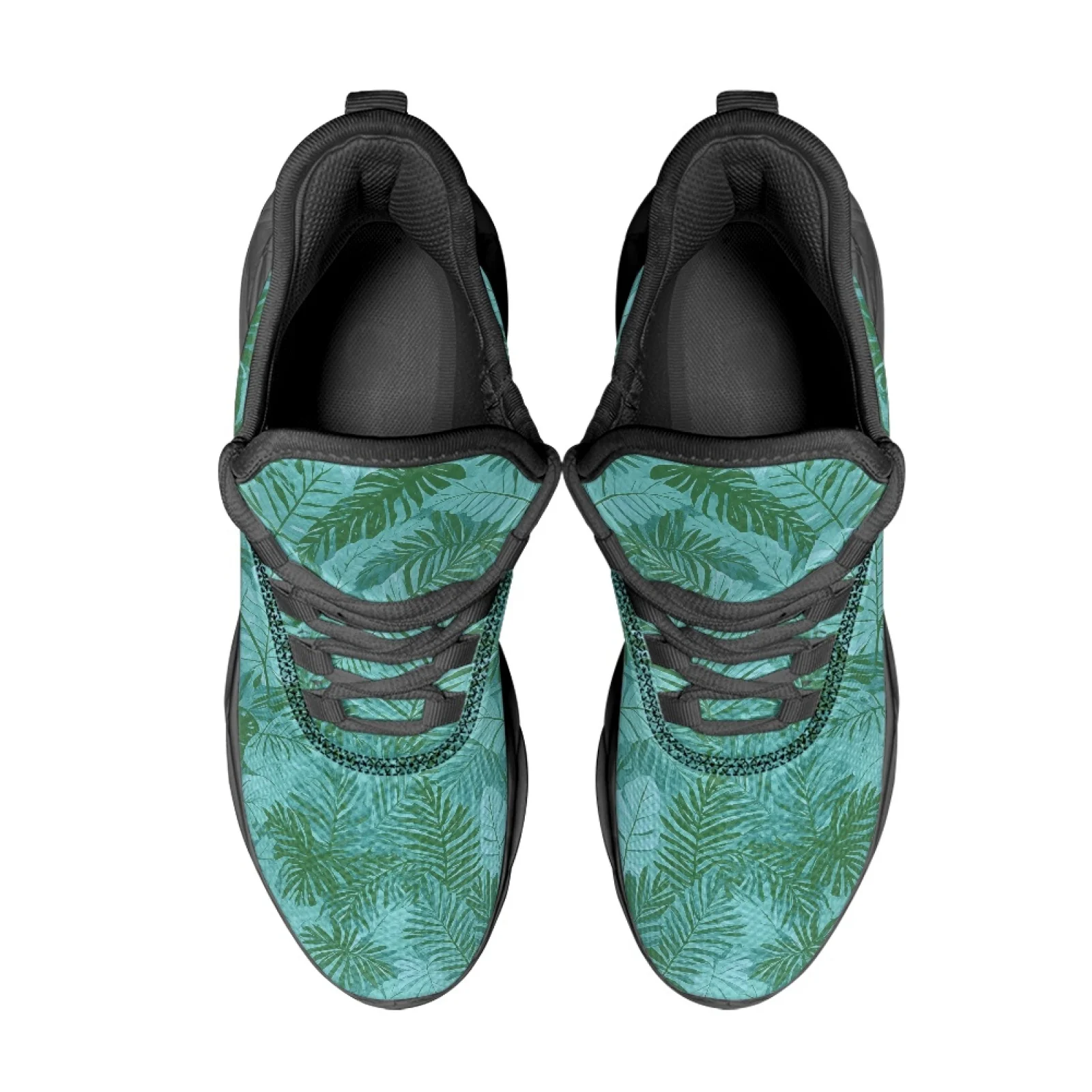 PENSTROLL Tropical Leaf Cushioned Athletic Shoes for Men Mesh & EVA Mesh Sneakers Athletic Sneakers
