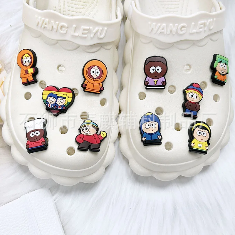 Heiße 16 teile/satz South Park Kollektion Schuh Charms für Krokodile DIY Schuh dekorationen Zubehör Dekorationen Sandale dekorieren Kinder Geschenk