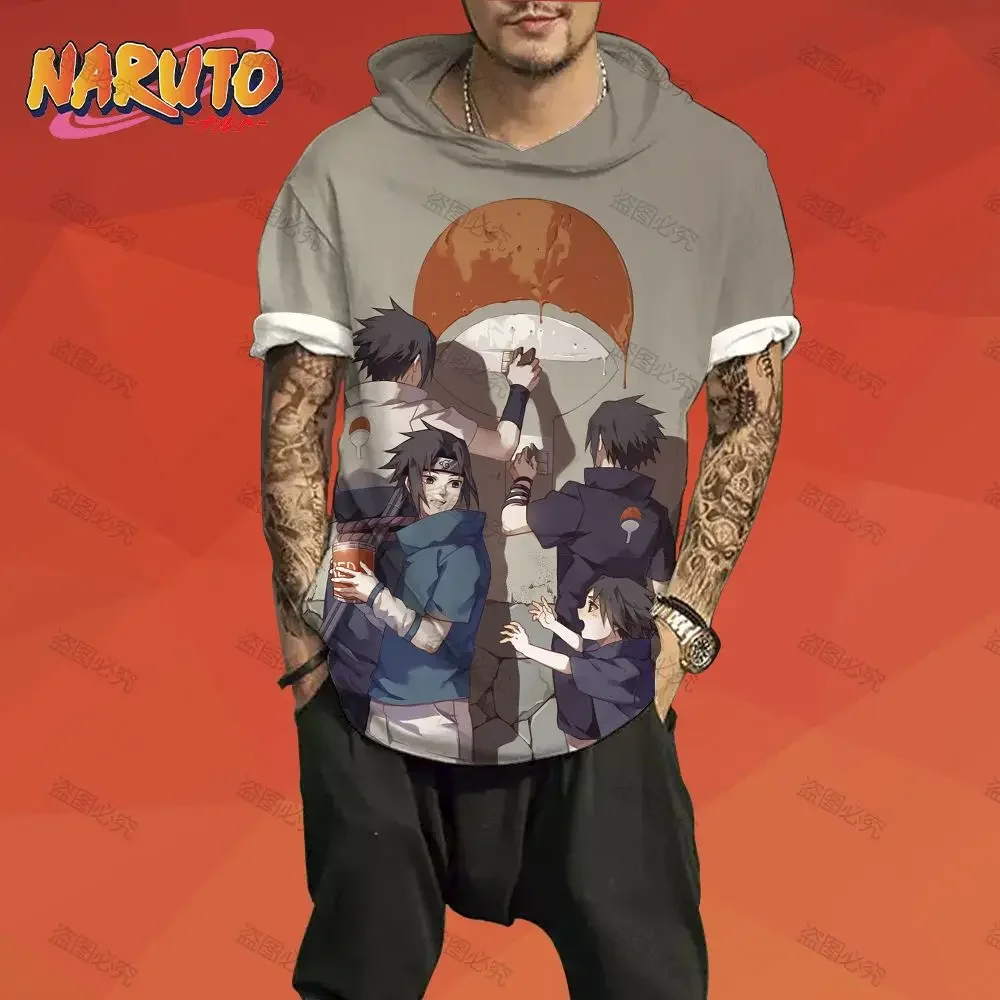 Hooded Shirt Naruto Hip Hop Men Y2k T-shirt Oversized Men's T-shirts High Quality Clothing Ninja 3XL Trend Essentials Trend 2022