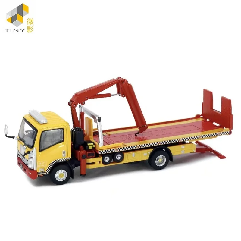 Tiny 1:64 Isu-zu N Series Flatbed Tow Truck NO.27 Alloy Simulation Model Car