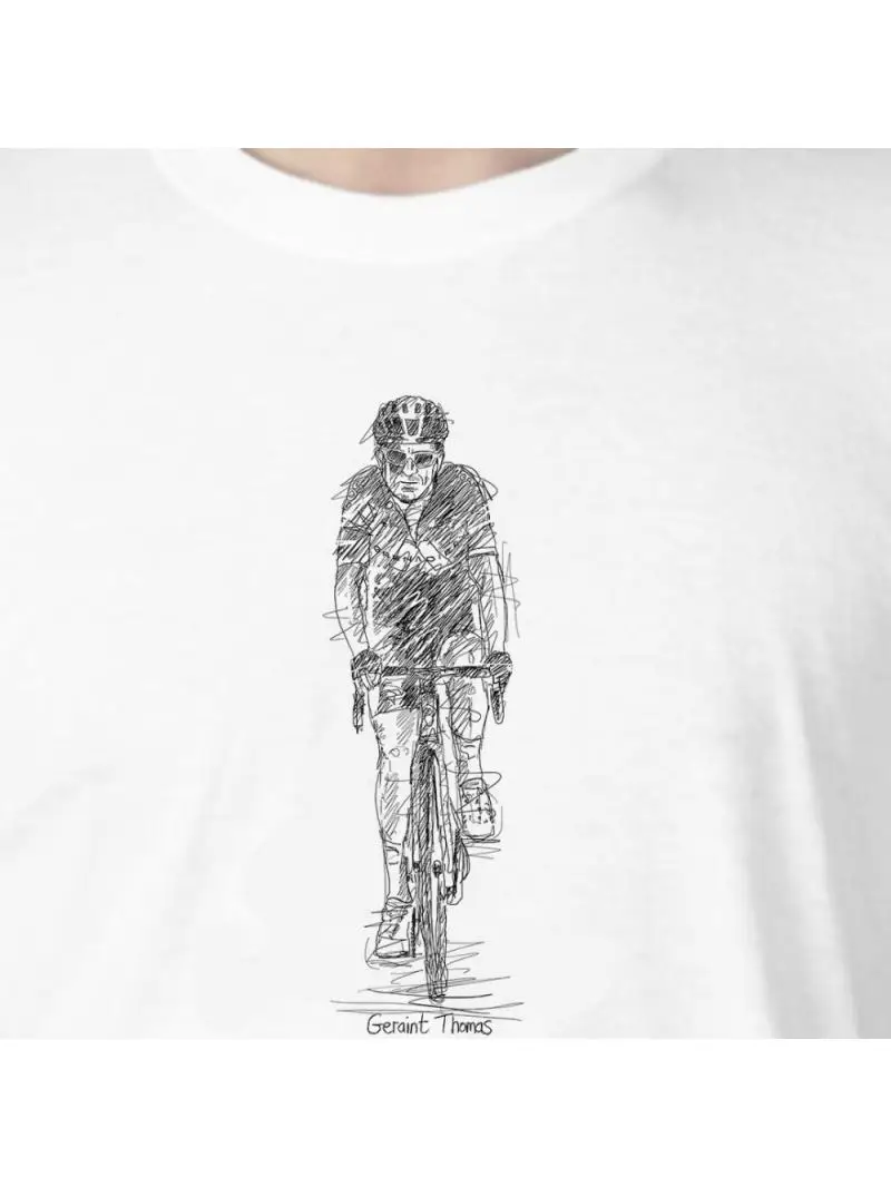 AliExpress Geraint Thomas Cycling SportsGeraint Thomas 00000333- hand-drawn pattern T-shirts for both men and women in summer 2025 new tee