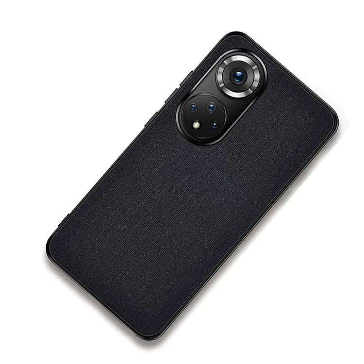 

Cloth Coated TPU + PC Hybrid Phone Cover All-round Case for Honor 50 - Black