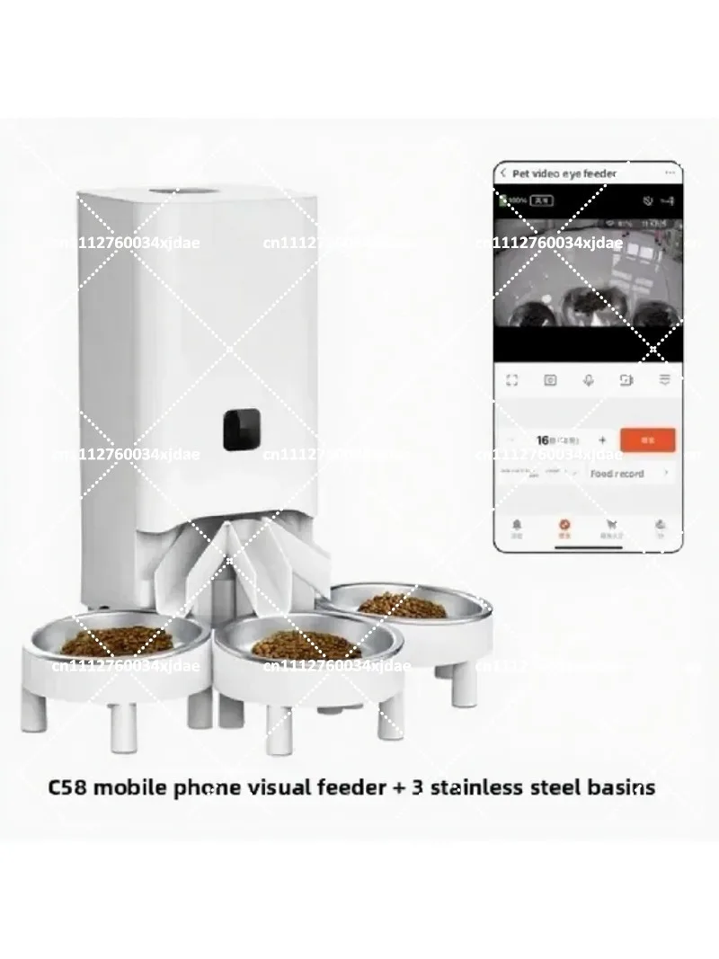 Automatic Pet Feeder with Timer, Smart WiFi APP Control for Cats & Dogs, 3-Bowl Design Compatible with Tuya Smart Home