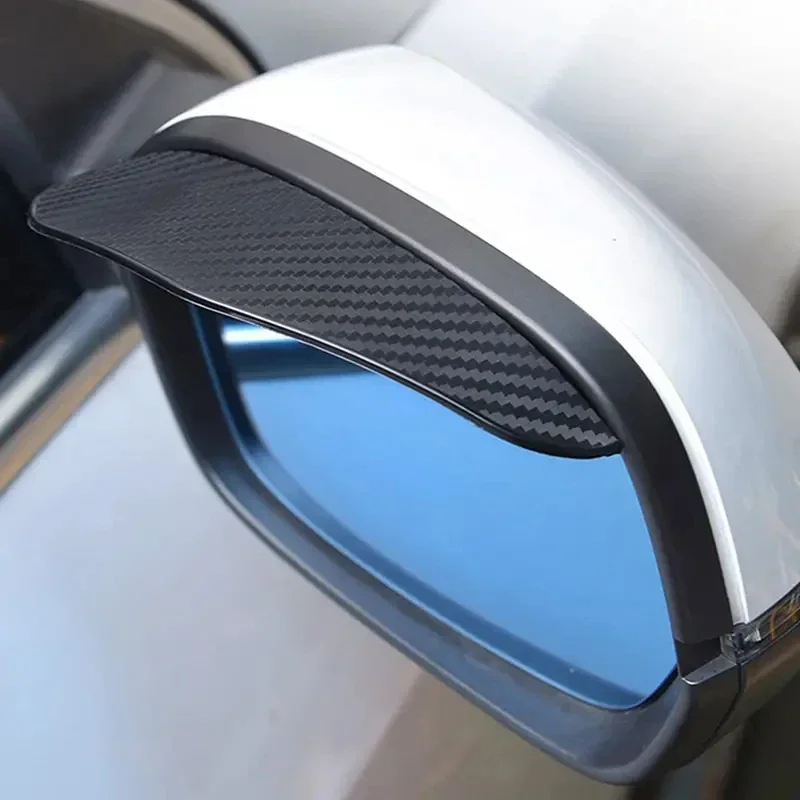 2/4pcs Carbon Fiber Car Rearview Mirror Rain Eyebrow Sun Visor Shade Cover Protector - Clear Vision Rain Car Mirror Accessory