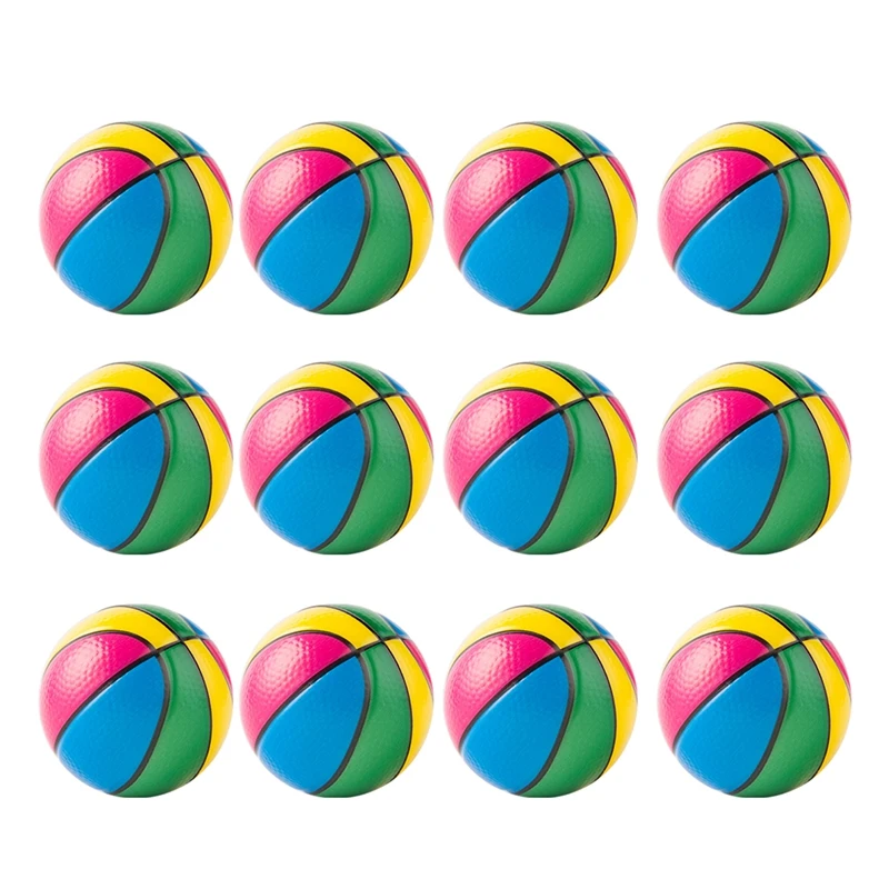 12Pcs Exercise Soft Elastic Stress Reliever Ball Kid Small Ball Toy Adult Massage Toy