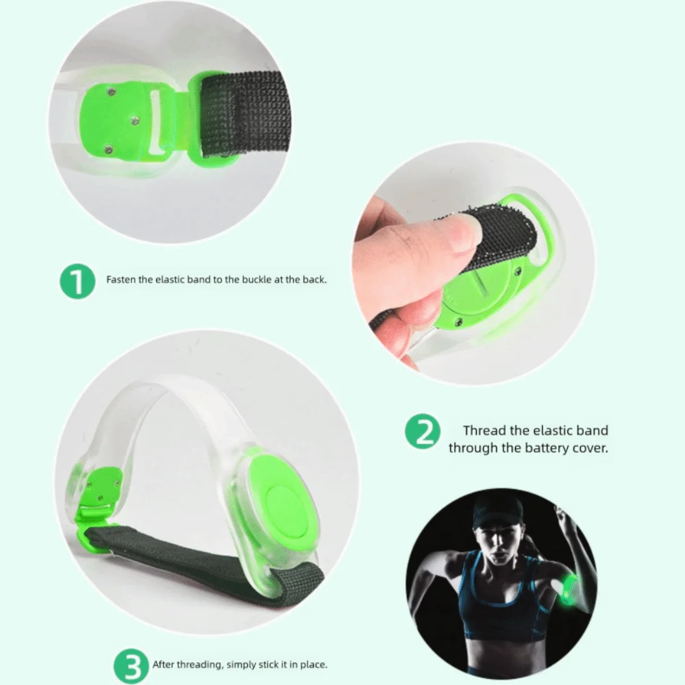 New Plastic PVC LED Light Up Armband Adjustable Wearable Night Warning Wristband Running Arm Belt Outdoor Sports Night
