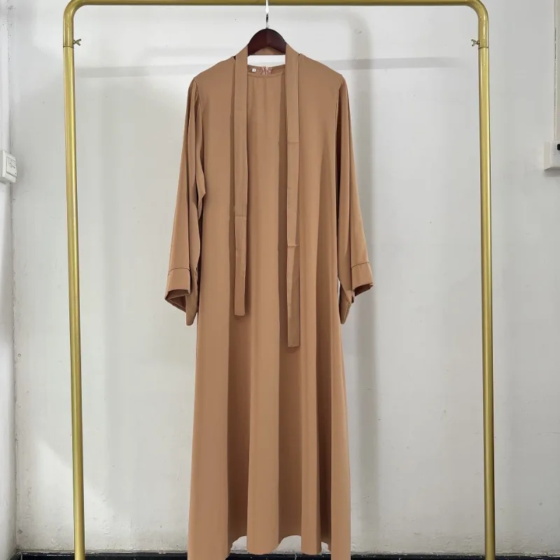 Muslim Abaya Dress for Women, Round Neck Abayas, Loose, Solid Color, Dubai, Saudi, Robe, Turkish, Modesty, New Fashion, 2023