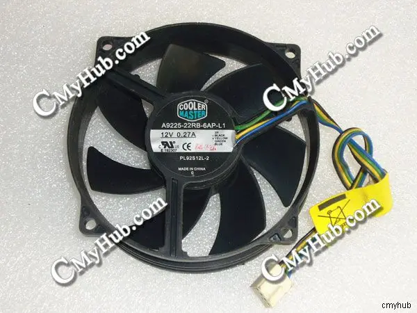Ventilador de refrigeración para enfriador MASTER A9225-22RB-6AP-L1 PL92S12L-2 4 pines 95mm DC12V 0.27A ventilador de refrigeración