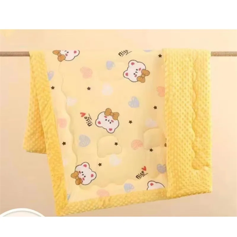 High Quality Cartoon Style Children's Bean Velvet Blanket Home Autumn Winter Warm Blanket Kindergarten Nap Blanket Bedding