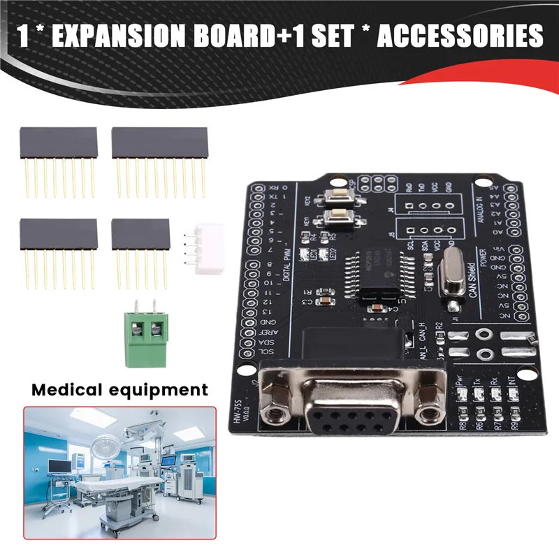 

Superb MCP2515 CAN Bus Shield Board Module SUB-D Connector Standard UART IIC SPI LED Indicator Controller CAN 4.8-5.2V
